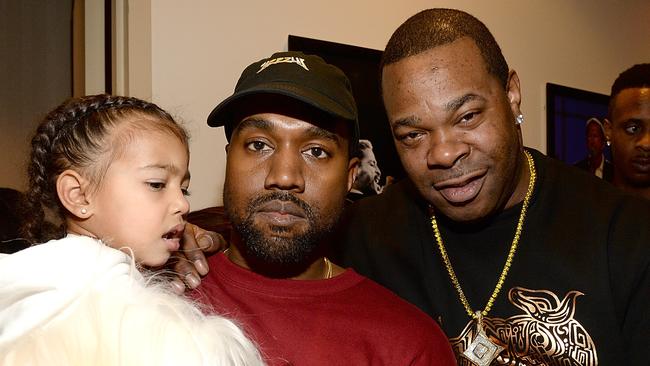 North West, Kanye West and Busta Rhymes attend Kanye West Yeezy Season 3 at Madison Square Garden on February 11, 2016. Picture: Getty Images