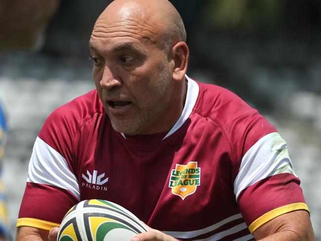 SUNDAY TELEGRAPH - Pictured is Gordon Tallis, during the Broncos vs Parramatta match at the Legends of League Tournament at Central Coast Stadium today. Picture: Tim Hunter.