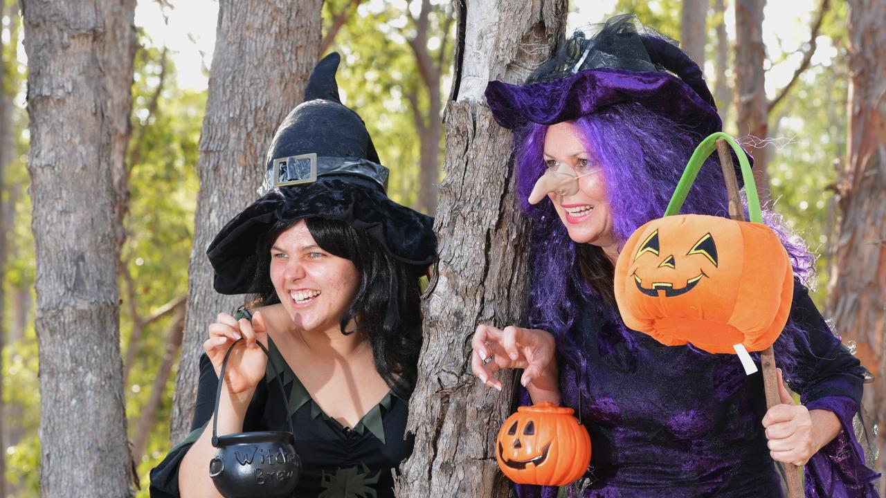 Halloween Fun: Josie Laird with Shelley Strachan having some fun for Halloween. Costume courtesy of The Fancy Dress Ballroom. Picture: Greg Miller