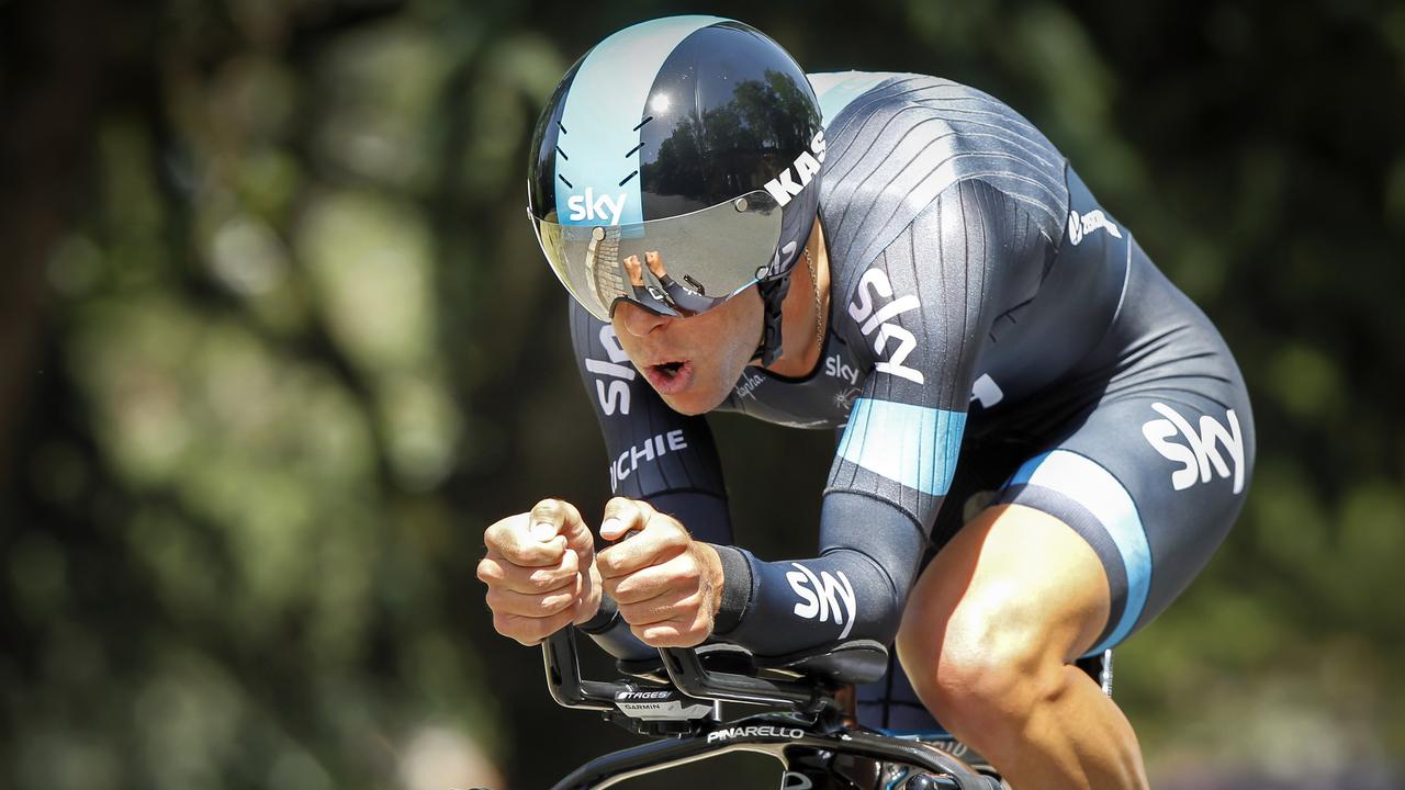 LYON, FRANCE - JUNE 08: Richie Porte of Australia and Team Sky in action during the first stage, an individual time trial, of the Criterium du Dauphine, on June 8, 2014 in Lyon, France. (Photo by Kristof Van Accom/Getty Images)