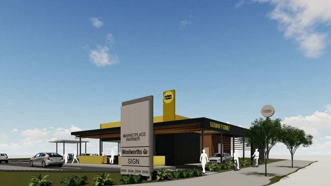 Concept images of the Guzman Y Gomez planned for Warner. Photo: DA Tracker/Moreton Bay Regional Council