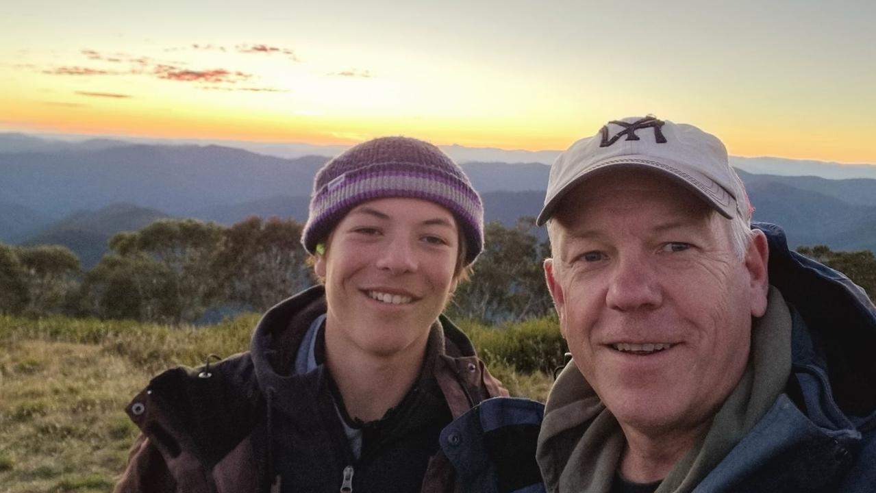 Charlie Stevens and his father Grant Stevens, SA Police Commissioner. Picture: Supplied