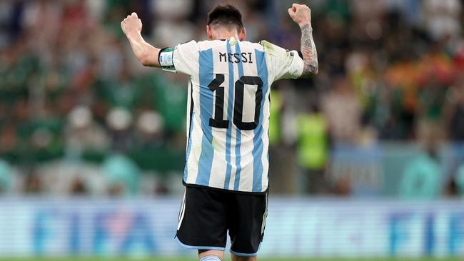 Lionel Messi scored to keep Argentina’s World Cup bid alive. Picture: Getty Images