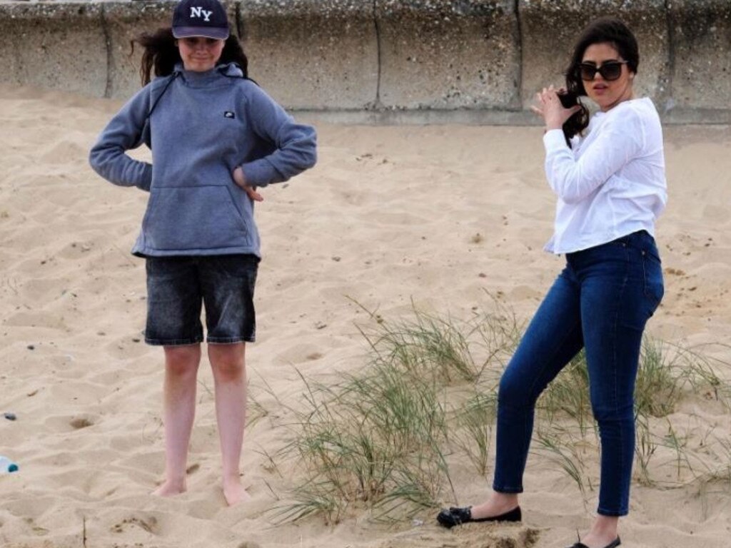 Roumaissa (right) was less than impressed with her caravan park holiday with the Cope family. Picture: Ruth Board/Kalel