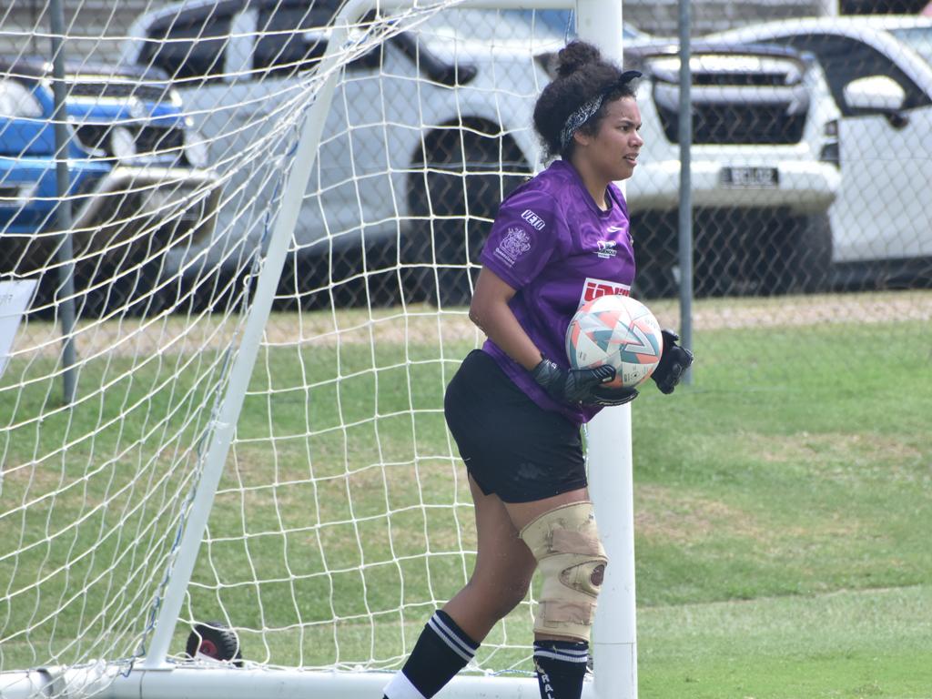 Frenchville Football six-a-side carnival, women's A final, Central versus Mackay Lions, at Jardine Park, Rockhampton, February 25, 2024.