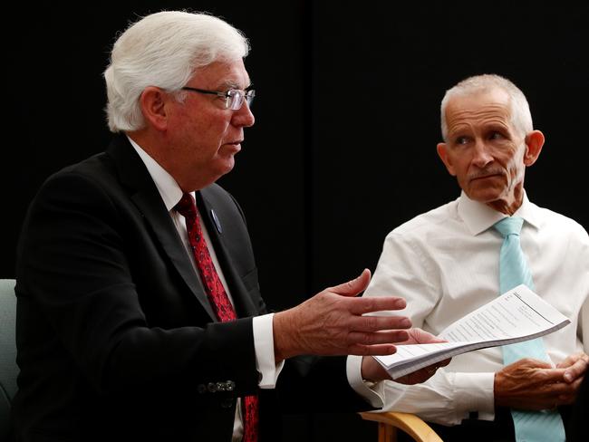 Ian Reynolds, pictured alongside CEO Rob Noble (who is also set to bow out and return to Queensland), says he has presided over many achievements during his time as Administrator at Central Coast Council.