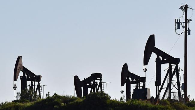 Global oil prices have fallen to three-month lows, pushing the energy sector lower. Picture: AFP / Frederic J.Brown