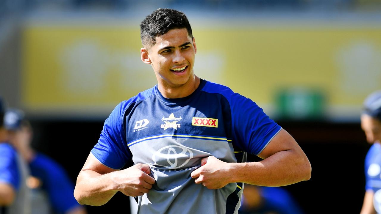 NRL; North Queensland Cowboys training at Queensland Country Bank Stadium. Heilum Luki . Picture: Alix Sweeney