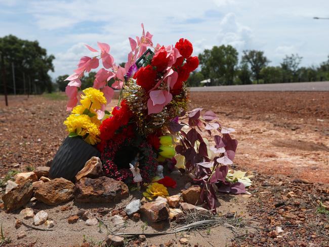 A memorial has been set up for a 62 and a 47-year-old woman who were killed following an alleged hit and run at 1.40am, Thursday November 7 on Trower Rd in Brinkin, near the Dripstone Cliffs. Picture: Zizi Averill