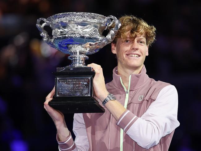 Jannik Sinner has won the Australian Open in five sets. Picture: Getty Images