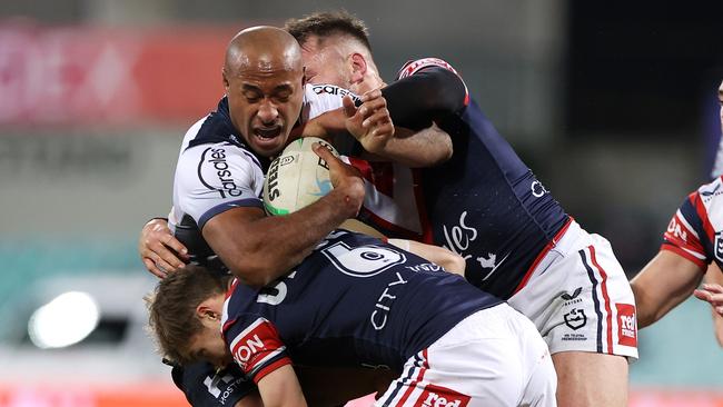 Felise Kaufusi won’t be changing his aggressive style. Picture: Mark Kolbe/Getty Images