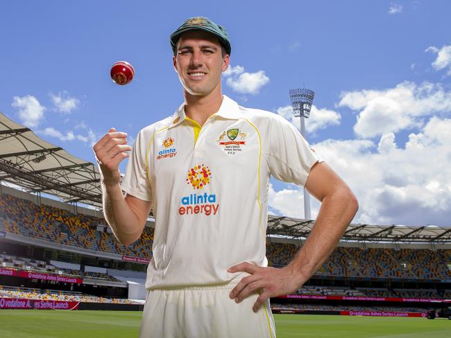 NO ONLINE BEFORE 7PM,  TABLOIDS P1  Australian Cricket Skipper Pat Cummins at The Gabba,  ahead of the  menâs Vodafone Ashes Series which starts  on Wednesday, December 8, 2021. Picture: Jerad Williams