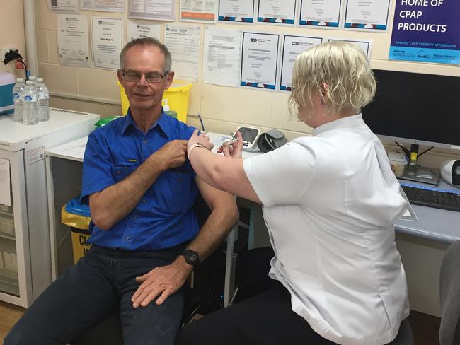 One of Queensland's first  Covid-19 vaccinations to happen at a pharmacy at Footes Boonah Pharmacy.