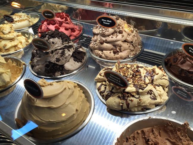 Gelato display at The Scoop Artisan