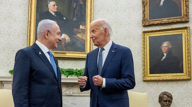 President Biden and Benjamin Netanyahu at the White House in July last year. Picture: Jim Watson/AFP