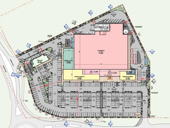 Plans for the BluePoint Bargara Pty Ltd's proposed shopping centre at Rifle Range Rd, Bargara.