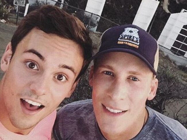 Engaged ... British diver Tom Daley and his fiance, screenwriter and LGBTQI activist Dustin Lance Black. Picture: Instagram