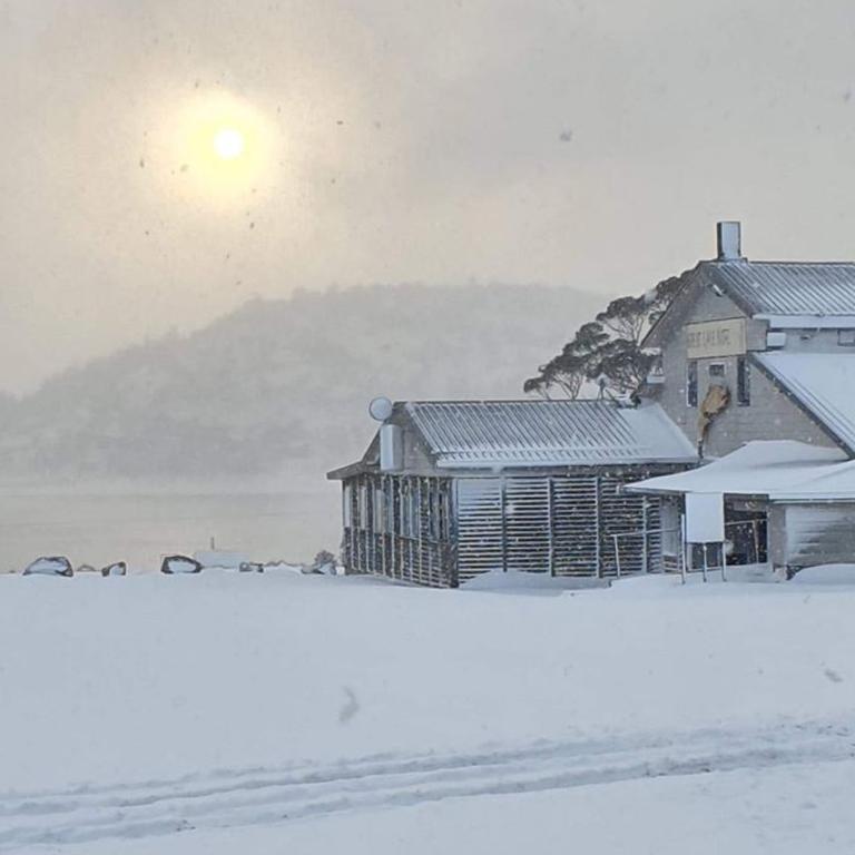 Snow at the Great Lake Hotel, Tasmania. Picture: GREAT LAKE HOTEL