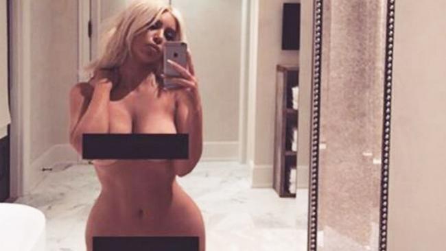 Oh look, another naked selfie. (Pic: Kim Kardashian/Instagram)