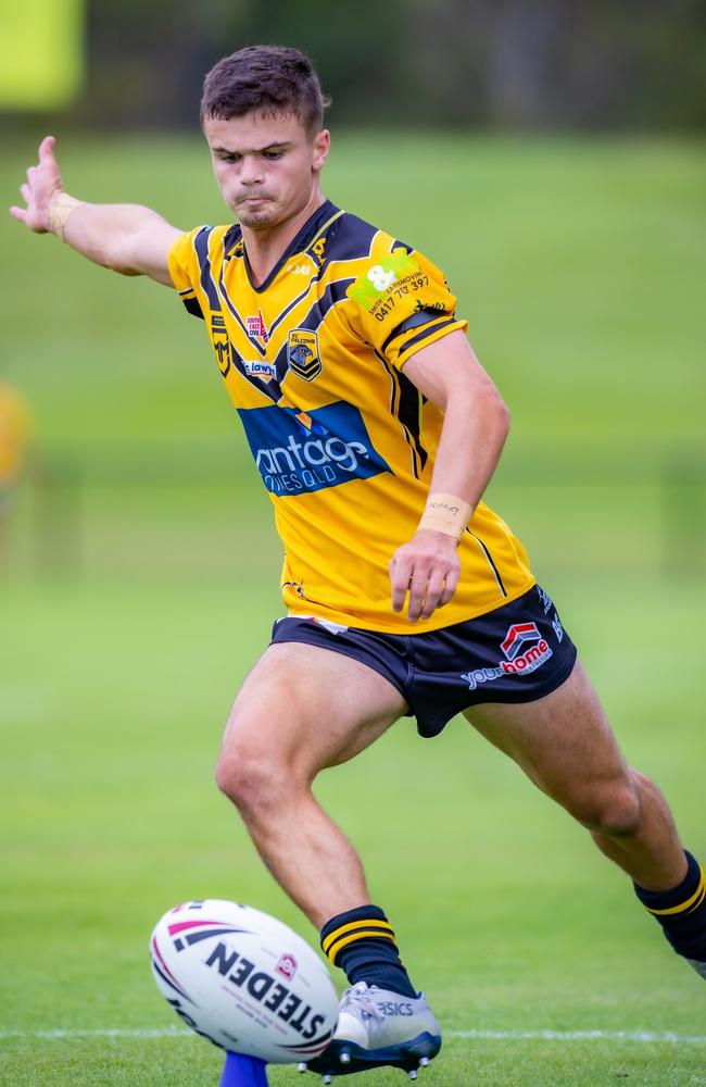 Finn Lawson in action for the Sunshine Coast Falcons. Picture: Phil Bradeley Sports Photography.