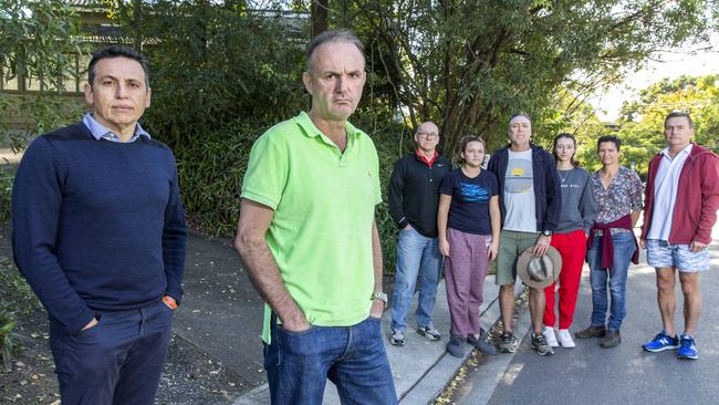 Cr Peter Matic with unhappy Runic Street residents concerned about a development application in their street. His Paddington seat would be targeted. Picture: AAP/Richard Walker