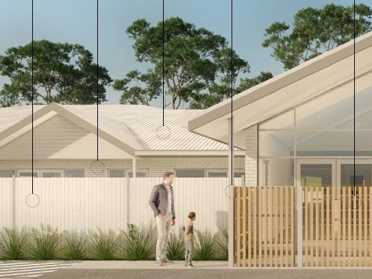 An artist impression of a new childcare centre planned for St Martin De, Porres Catholic school in Sheidow Park. Picture: ON Architecture