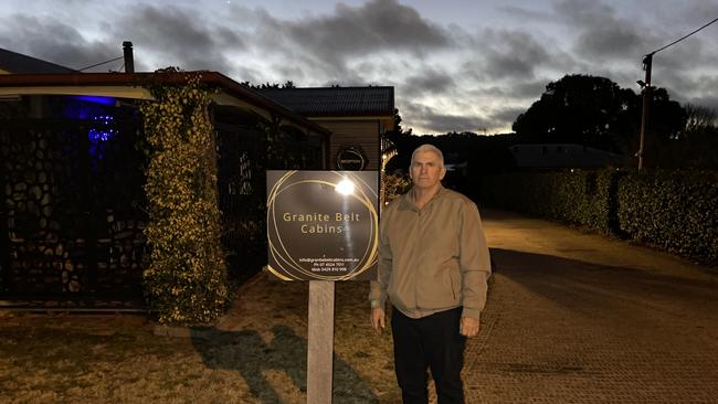 Granite Belt Cabins owner Craig Gee said his business has been completely “wiped out” following the lockdown announcement on Tuesday. Photo: Madison Mifsud-Ure / Stanthorpe Border Post