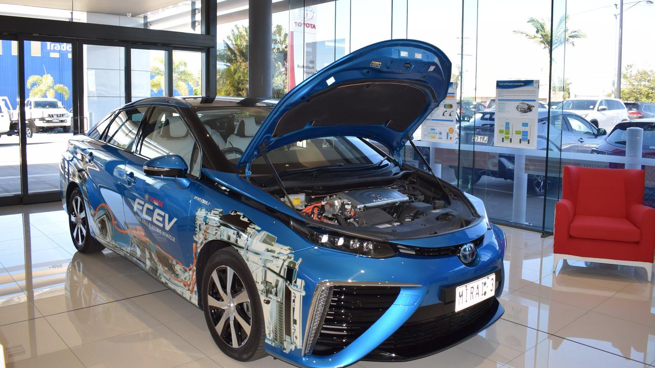 The Toyota Mirai is powered by hydrogen.