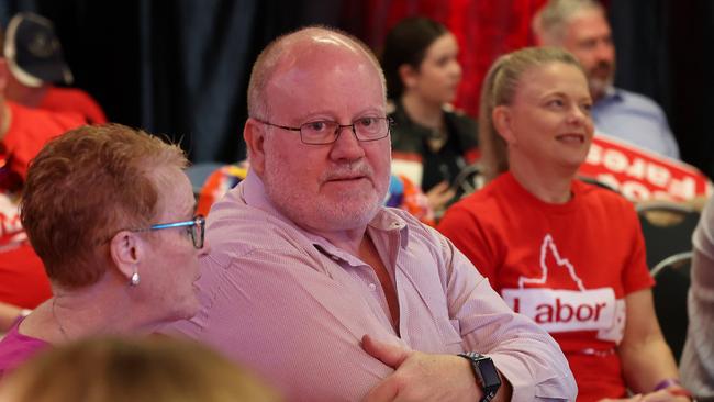 Union boss Gary Bullock at Premier Steven Miles’ campaign launch at North Lakes on Sunday. Picture: Adam Head