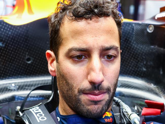 MELBOURNE, AUSTRALIA - MARCH 30: Daniel Ricciardo of Australia and Oracle Red Bull Racing has a seat fitting in the Red Bull Racing garage during previews ahead of the F1 Grand Prix of Australia at Albert Park Grand Prix Circuit on March 30, 2023 in Melbourne, Australia. (Photo by Mark Thompson/Getty Images)