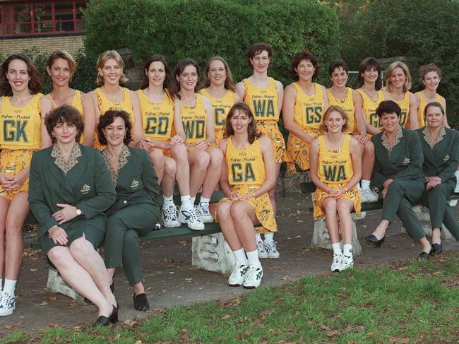 McIntosh (front row, second from right) and Liz Ellis (top left) in 1997.