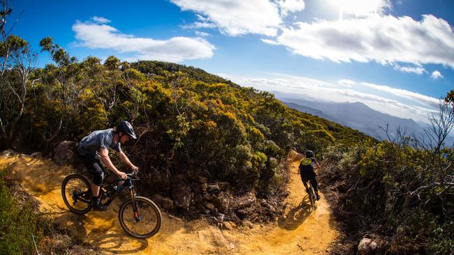 The Maydena Bike Park is a gravity-focused mountain bike park in Tasmania's Derwent Valley. MUST credit: Kane Naaraat and Pinkbike.com