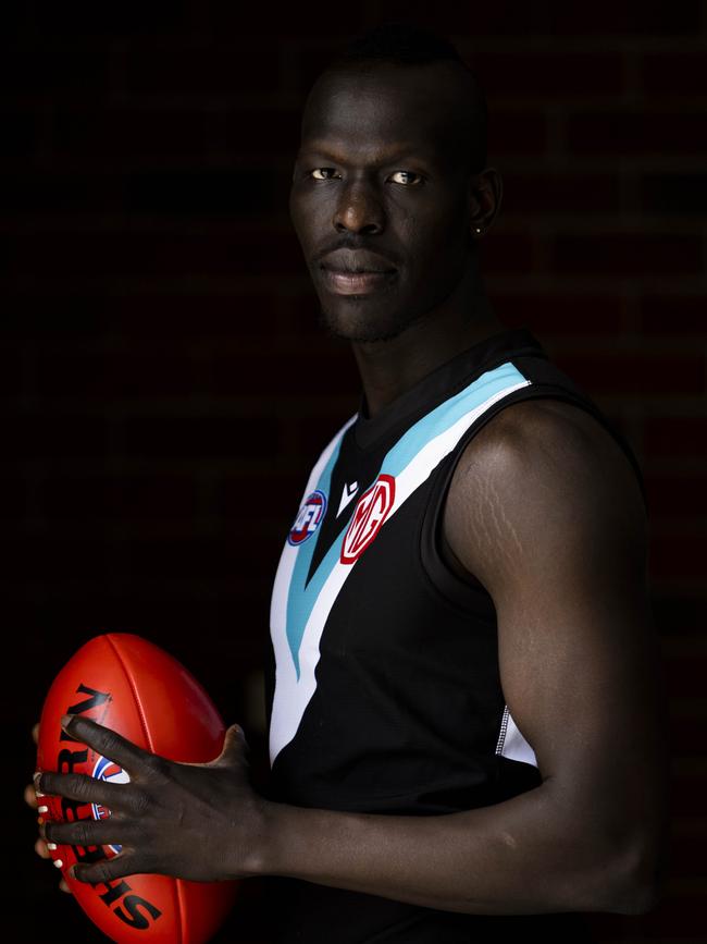 Aliir Aliir in profile. Picture: Aaron Francis