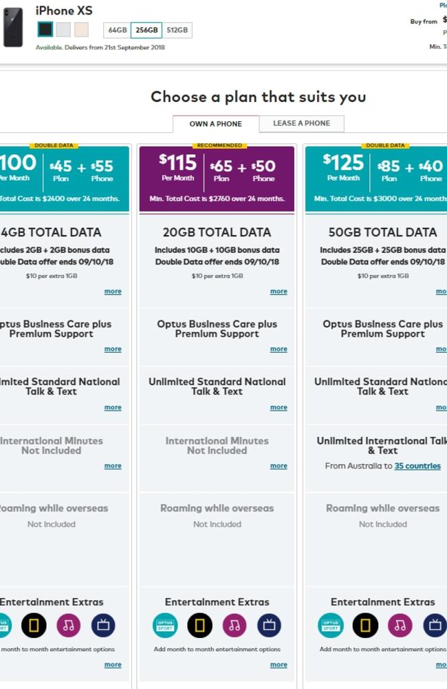 Leaked Optus pricing for the new iPhone XS. Middle of the range plan with a 256GB iPhone.