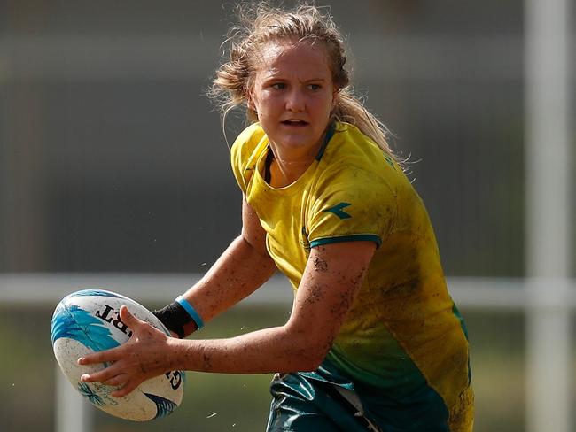 Teenager Emma Sykes training on the Gold Coast this week. Picture: Michael Willson