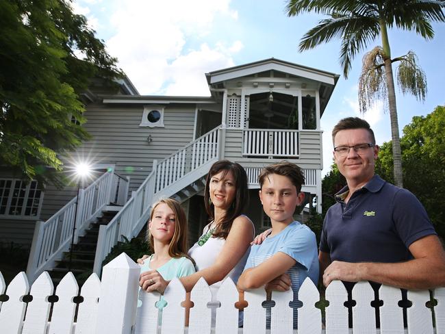 2017 Budget.Annalise, Jaime, 11, Samuel, 13 and David Sturgeon at their Gordon Park home. Photo: Claudia Baxter