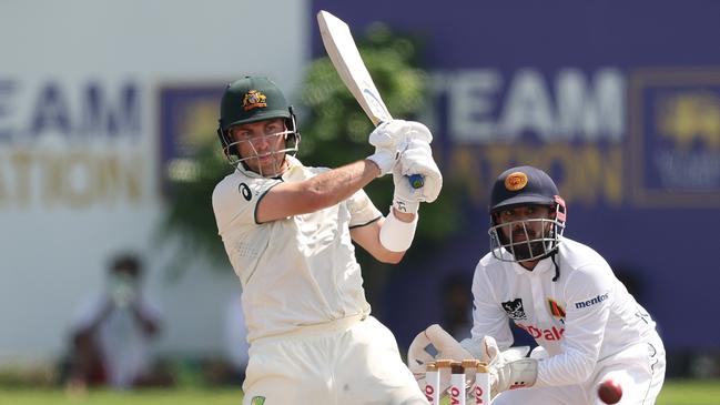 GALLE, SRI LANKA - JANUARY 30: Josh Inglis of Australia bats during day two of the First Test match in the series between Sri Lanka and Australia at Galle International Stadium on January 30, 2025 in Galle, Sri Lanka.  (Photo by Robert Cianflone/Getty Images)