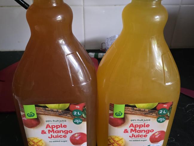A Reddit user has pointed out an inconsistency in a popular Woolies item. Picture: Reddit