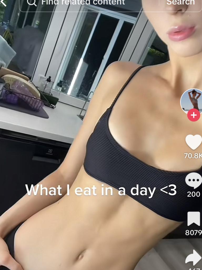 Some say the rise in eating disorders is fuelled by social media trends. Picture: TikTok.