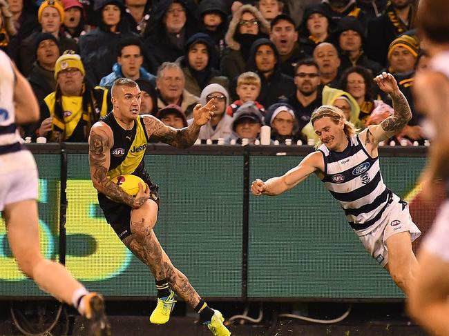 Dustin Martin shrugged off Tom Stewart and some September hoodoos.