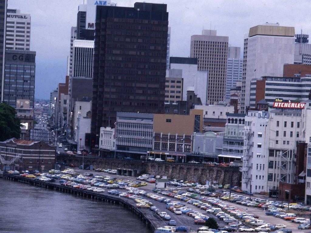 New Year’s skyline looking out over Petrie Bight Wharf, Creek Street Brisbane 1980. Picture by Karol Gawlick/The Courier-Mail Photo Archive