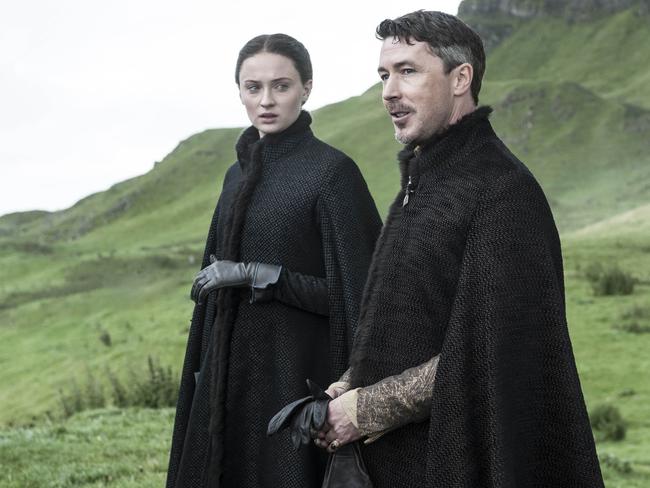 Sansa with Littlefinger, who arranged her marriage to Ramsay.