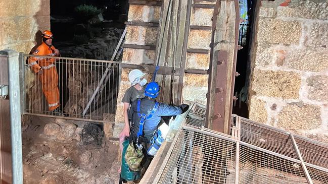 A man who attempted to rescue a puppy that fell down a mine shaft also became stuck, sparking a rescue operation on the Yorke Peninsula on Sunday, May 5.