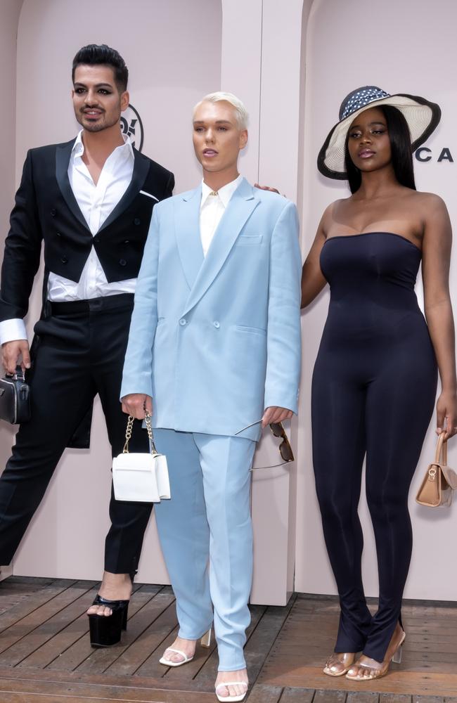 Jack Vidgen (centre) made a statement in baby blue. Picture: Jay Town/Racing Photos via Getty Images