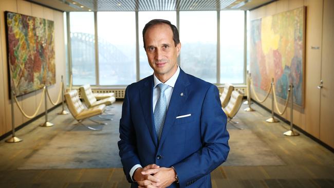 AMP chief executive Francesco De Ferrari in the company’s Sydney offices. Picture: John Feder.