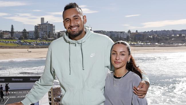 Kyrgios with Chiara Passari before they split. Picture: Toby Zerna