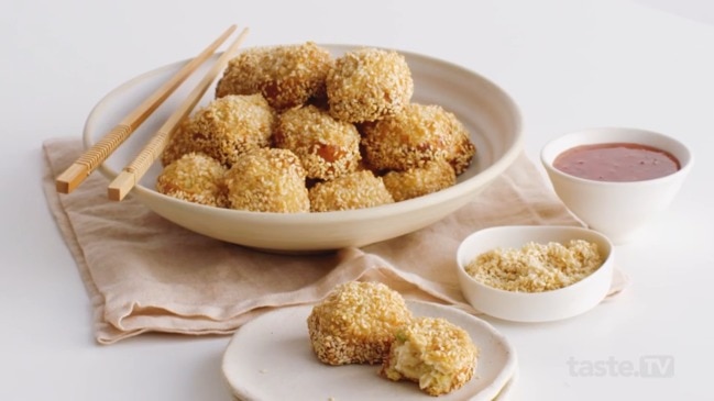 Air fryer prawn sesame balls