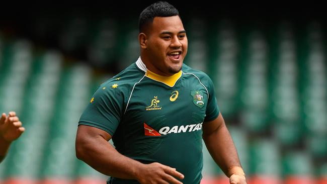 Taniela Tupou in camp with the Wallabies.