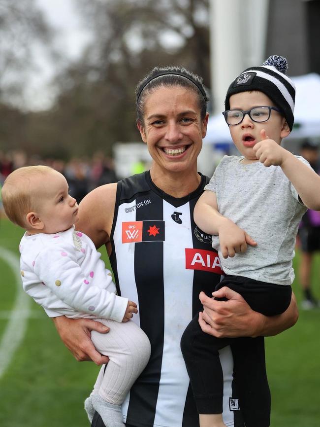 Ash Brazill with her kids Frankie and Louis.