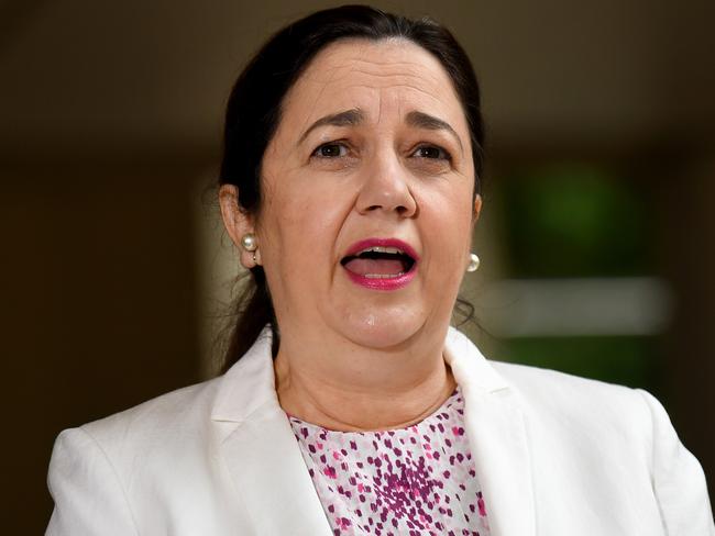 BRISBANE, AUSTRALIA - NewsWire Photos - MARCH 30, 2021.Queensland Premier Annastacia Palaszczuk is seen at a press conference to provide a Covid update. Brisbane has been placed in a three-day lockdown due to a growing covid cluster.Picture: NCA NewsWire / Dan Peled